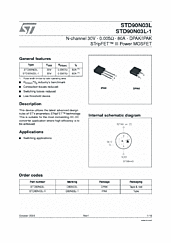 DataSheet STD90N03L pdf